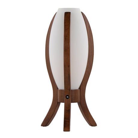 Desk Lamp with Walnut Wood and Frosted Glass