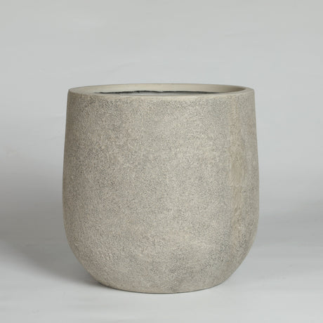 Round Concrete Planter (S/2) - Antique Grey