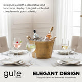 Solid Bronze Gold 12-Quart Double-Walled Insulated Ice Bucket & Champagne Cooler (13.4" x 9.45")