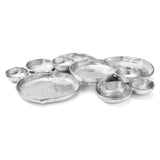 Cluster of 10 Round Serving Bowls Silver Clusters Decorative Tray