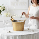 Solid Bronze Gold 12-Quart Double-Walled Insulated Ice Bucket & Champagne Cooler (13.4" x 9.45")