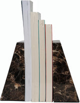 Polished Brown Marble Bookends - OROA