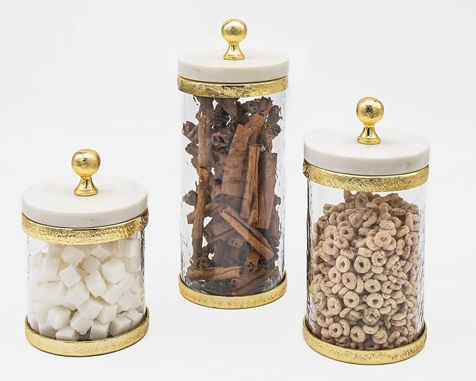 Marble & Gold Storage Canister - OROA