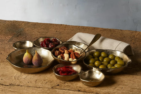 Cluster Decorative Bowls, Bright Gold Brass - Decoration, Snack Tray Bowl