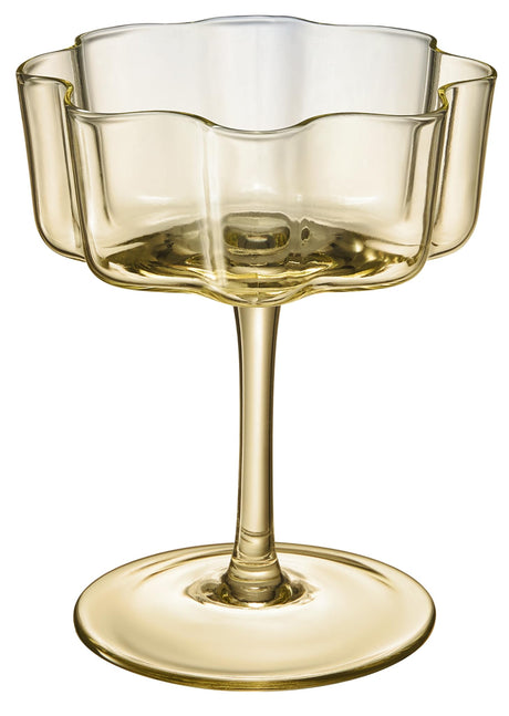 Flower Wave Coupe Cocktail Colored Glasses | Set of 5 | Fall/Holiday Colors