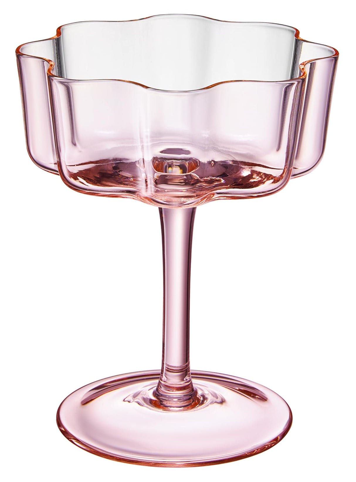 Flower Wave Coupe Cocktail Colored Glasses | Set of 5 | Fall/Holiday Colors