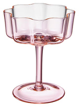 Flower Wave Coupe Cocktail Colored Glasses | Set of 5 | Fall/Holiday Colors