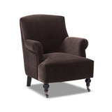Eloise Pleated Sock Arm Accent Armchair, Deep Brown Performance Velvet - OROA Online Furniture