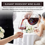 Slanted Iridescent Wine Glass, Single 15.8oz 9.84in Clear Glass