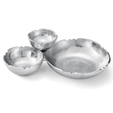 3 Cluster Decorative Bowls Bright Silver Snack Tray Bowl Chip