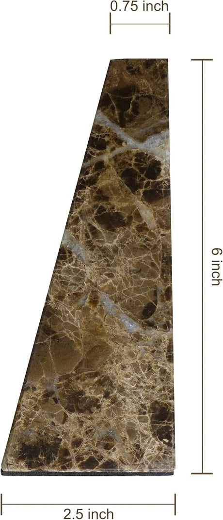 Polished Brown Marble Bookends - OROA