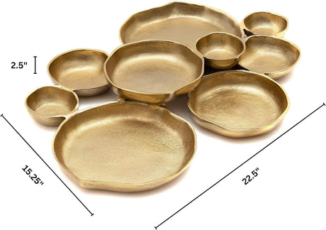 Cluster Decorative Bowls, Bright Gold Brass - Decoration, Snack Tray Bowl