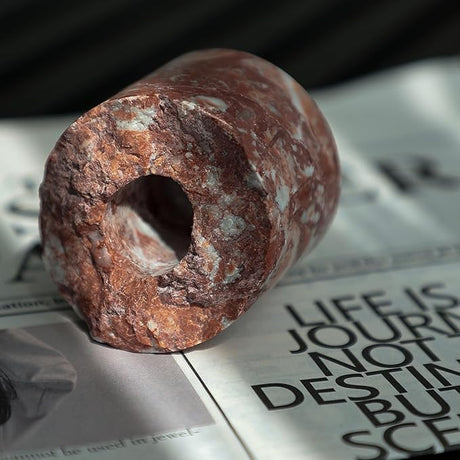 Rosso Red Marble Taper Candle Holder - OROA