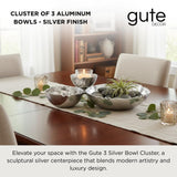 3 Cluster Decorative Bowls Bright Silver Snack Tray Bowl Chip