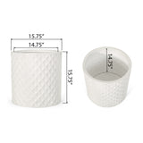 Antique White Round Planter | OROA