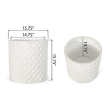 Antique White Round Planter | OROA