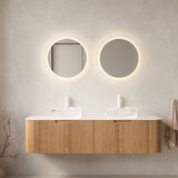 Floating Bathroom Vanity & Glass Basins - OROA