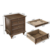 Modern European furniture - Walnut Brown Nightstand with 4 Drawers - www.oroa.com