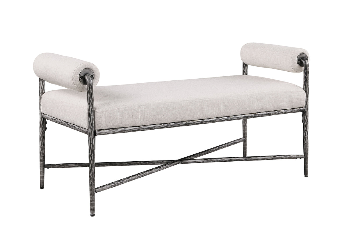 Gunmetal Hammered Steel Bench | Catchy