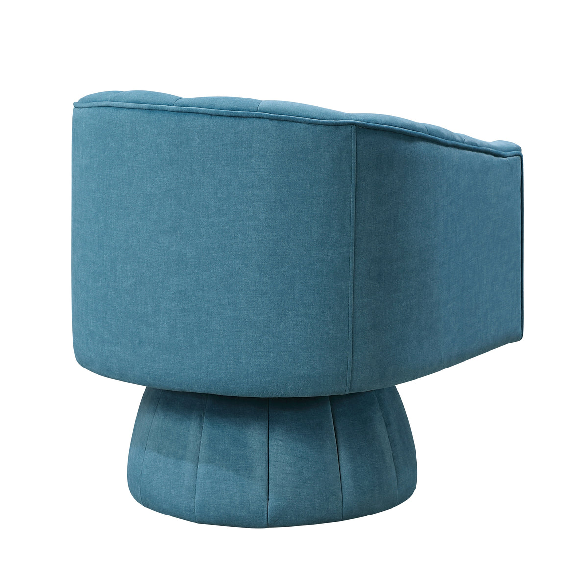 Dark Teal Channel Stitched Velvet Swivel Chair – OROA, view 4