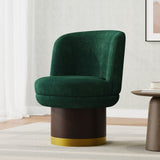 Round Swivel Accent Chair With Curved Backrest - Fall