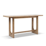 Turnkey Modern Trestle Console Table, Antique Natural Brown Reclaimed Pine - OROA Modern Furniture