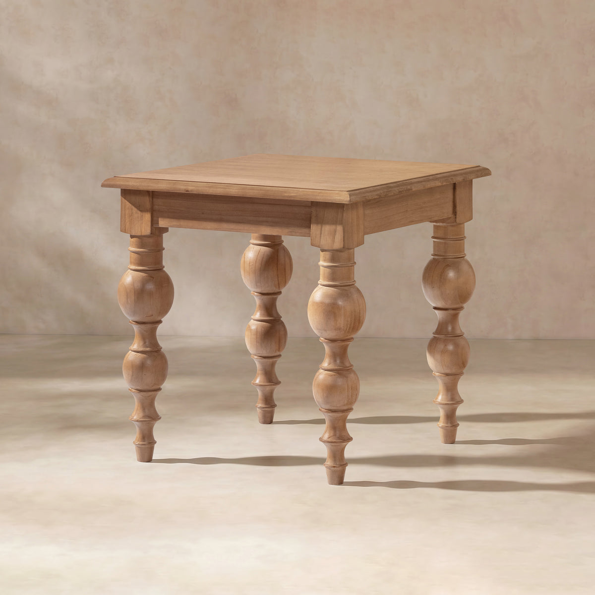 Medium Brown Reclaimed Pine Wood End Table | OROA