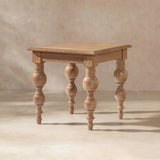 Medium Brown Reclaimed Pine Wood End Table | OROA
