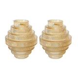 Tiered Geometric Amber Luster Clear Vase (S/2)