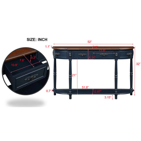 Modern European furniture - Retro Curved Wood Console Table - www.oroa.com
