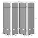 4 Panel Bamboo Room Divider Folding Screen - Natural