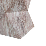 Round Outdoor Geometric End Table Marble - OROA