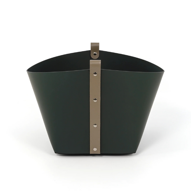 Leather Strapped Basket | Pinetti Ovo | OROA.com