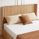 Natural Oak Finish Fluted King Platform Bed – OROA, view 3