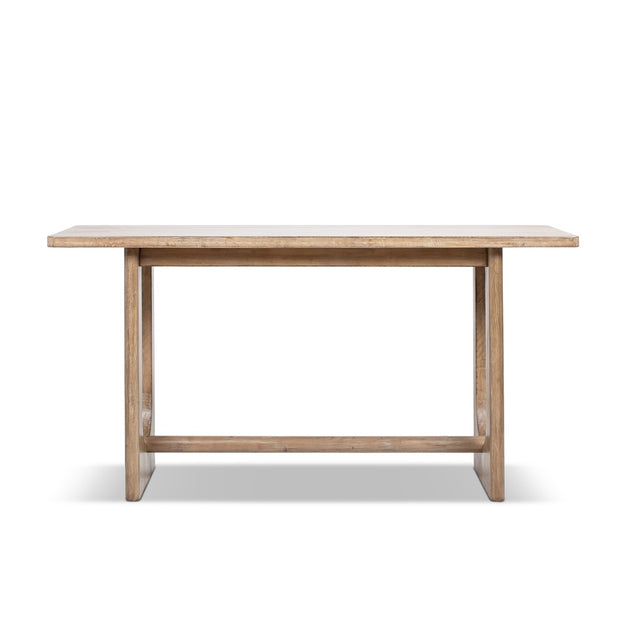 Turnkey Modern Trestle Console Table, Antique Natural Brown Reclaimed Pine - OROA Modern Furniture