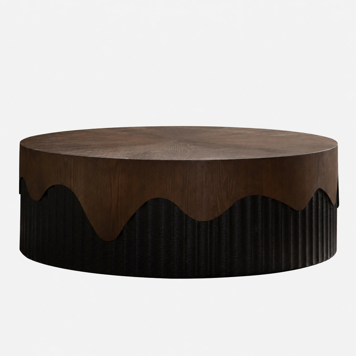 Handcrafted Round Walnut Coffee Table - OROA