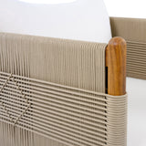 Teak, Outdoor Acacia Wood Club Chair with Diamond Rope Weave & Cushions