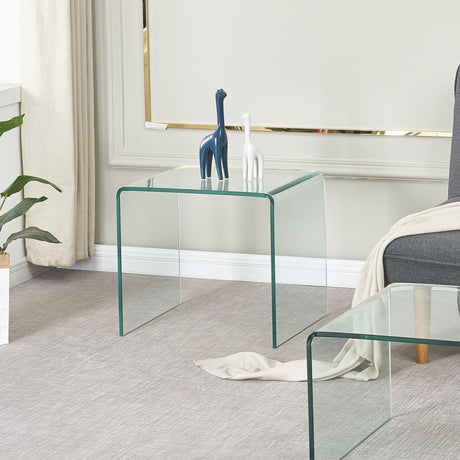 Clear Tempered Glass Side Table - OROA