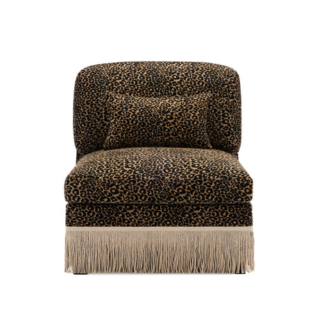 leopard print chair with fringe - oroa