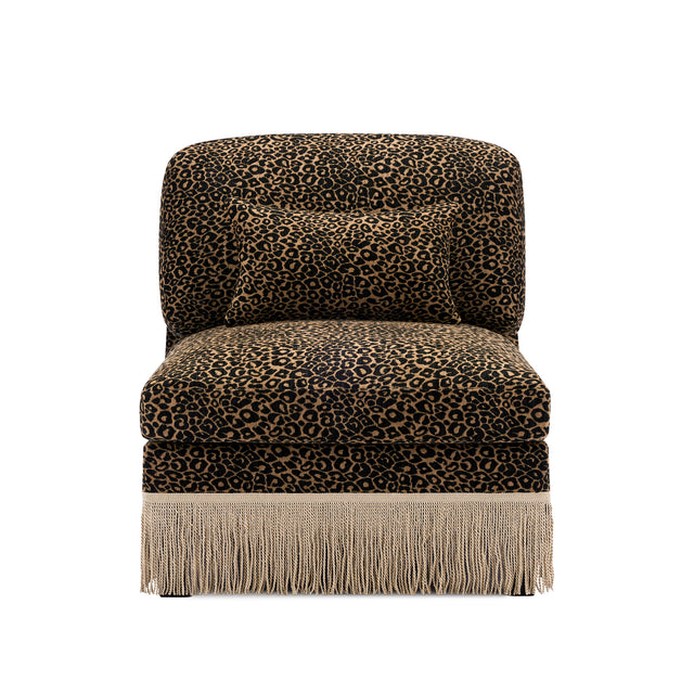 leopard print chair with fringe - oroa