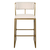 Antique Brass Upholstered Bar Stool | Catchy