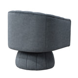 Dark Gray Channel Stitched Velvet Swivel Chair – OROA, view 4