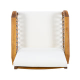 Teak - Outdoor Acacia Wood Club Chair with Handwoven Rope