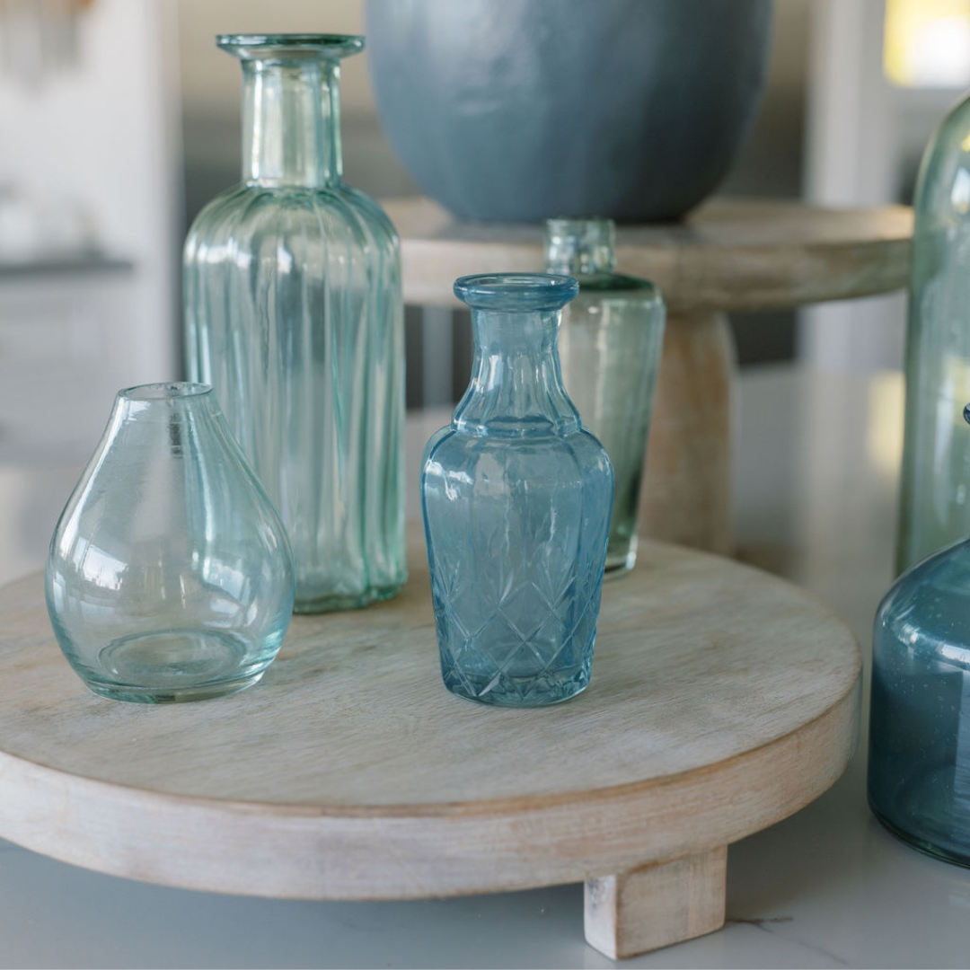 Assorted Blue and Green Glass Bud Vases (S/6) - OROA