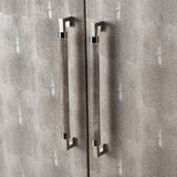 Modern Cabinet - Wood & Silver Finish