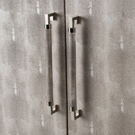 Modern Cabinet - Wood & Silver Finish