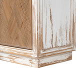 Amelie Patchwork 4-Door Sideboard, Antique White and Medium Brown Reclaimed Pine - OROA Online Furniture