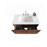 Striped Walnut Bathroom Vanity - OROA