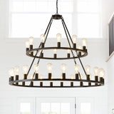 Black Wagon Wheel Chandelier - OROA