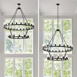 Black Wagon Wheel Chandelier - OROA